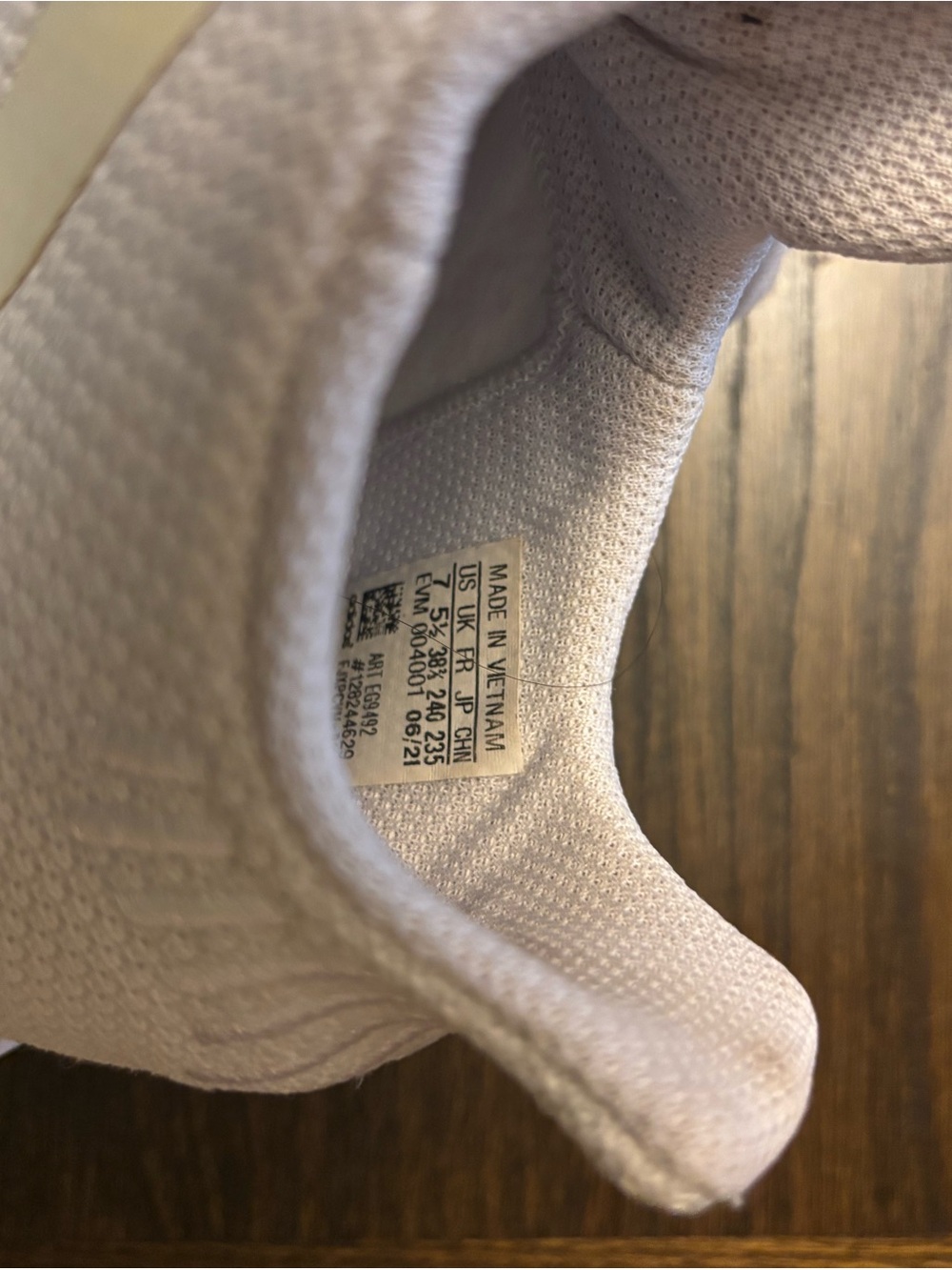 Adidas White Knit Athletic Sneakers - Classic Lace-Up - Picture 4 of 6